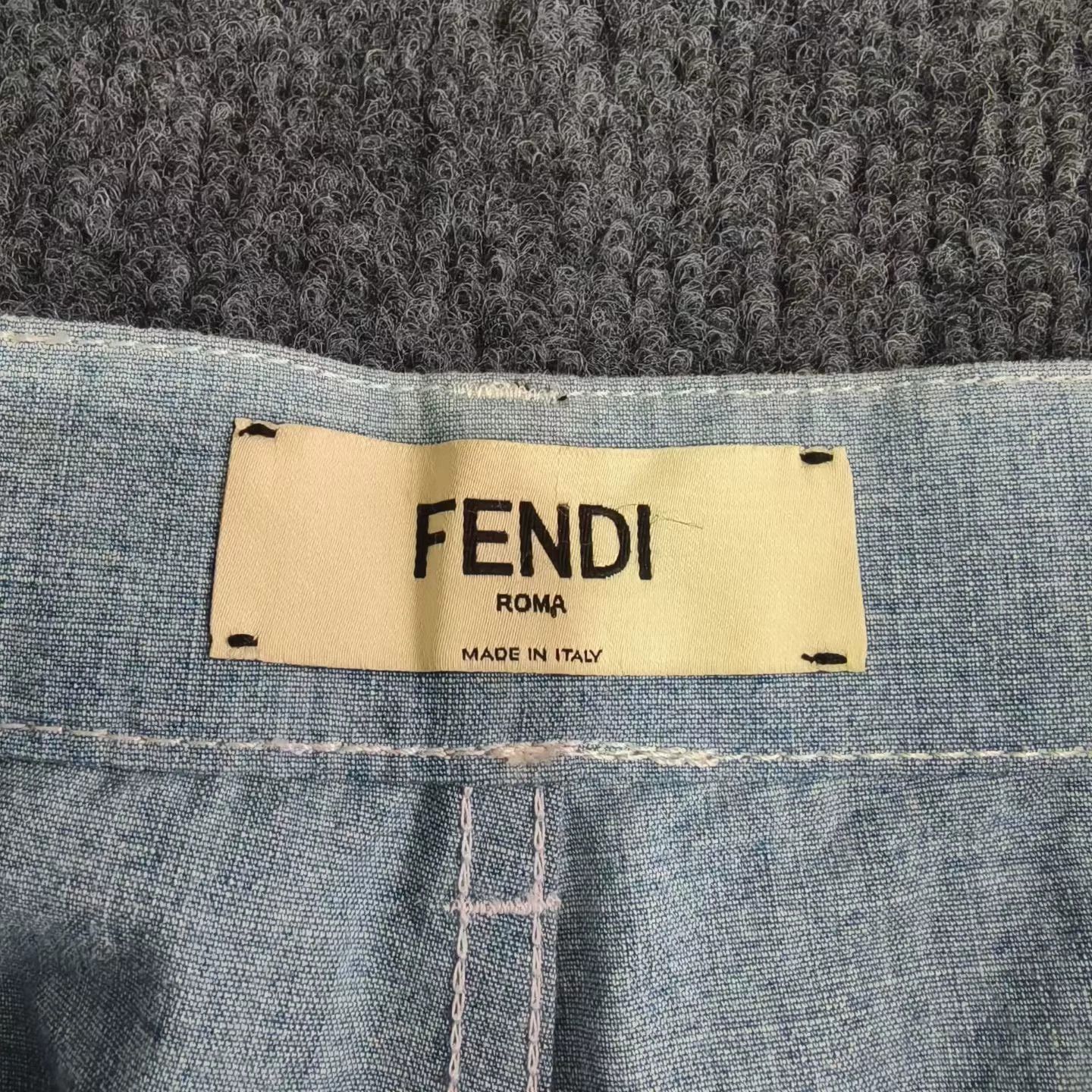 Fendi FENDI Double F Logo Wide Leg Jeans 40 Size 28" / US 6 / IT 42 - 4 Thumbnail