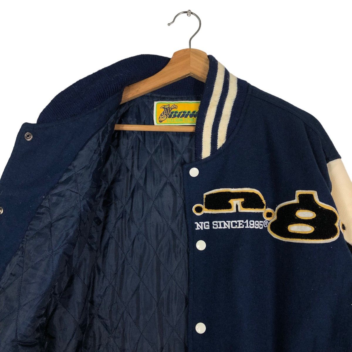 Japanese Brand 🔥90’s Vintage Varsity Jacket Leather Handling Bong Japan Size US L / EU 52-54 / 3 - 11 Thumbnail