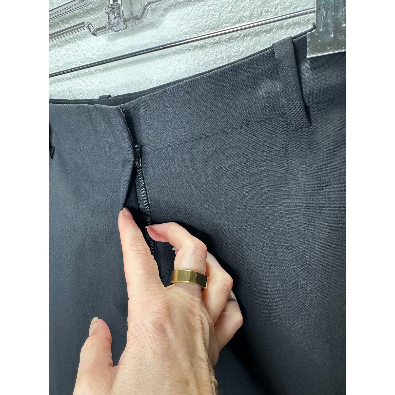 Theory Theory Black Testra 2B Straight Leg Wool Blend Trouser 8 Size 30" / US 8 / IT 44 - 6 Thumbnail