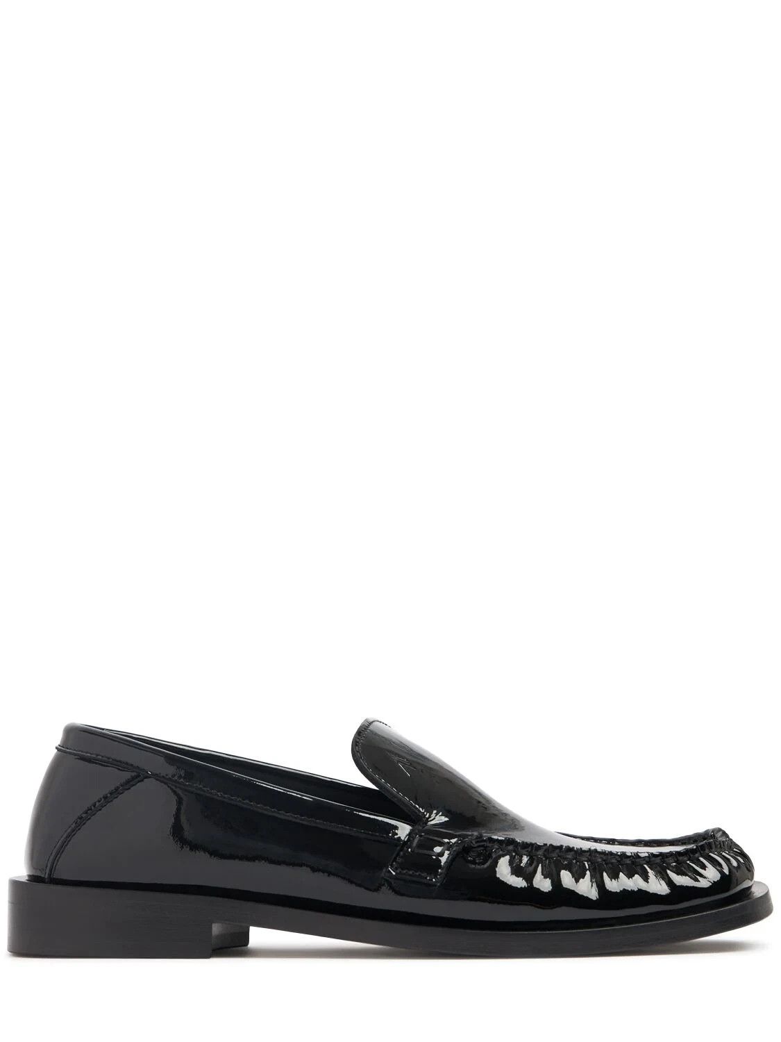 THE ATTICO Charles Black Leather Loafers New Auth