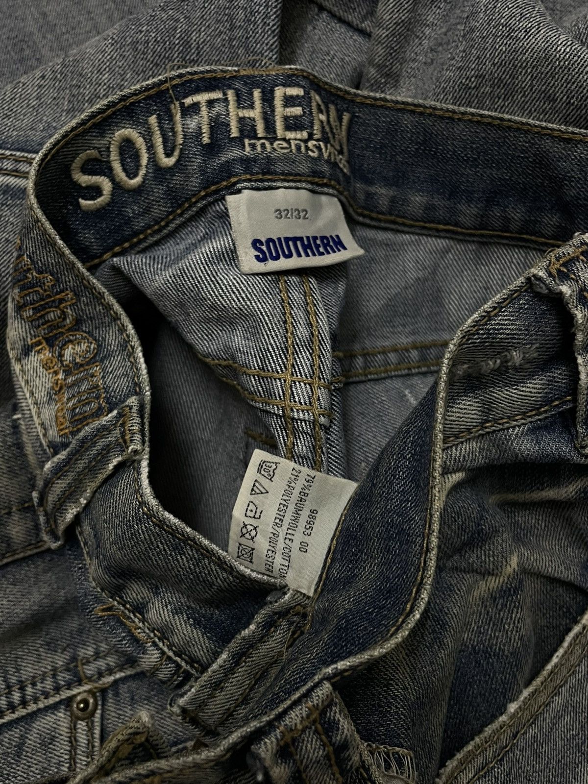 Japanese Brand Vintage 90’s Designer Southern Distressed Dirt Bikers Denim Size US 32 / EU 48 - 11 Thumbnail
