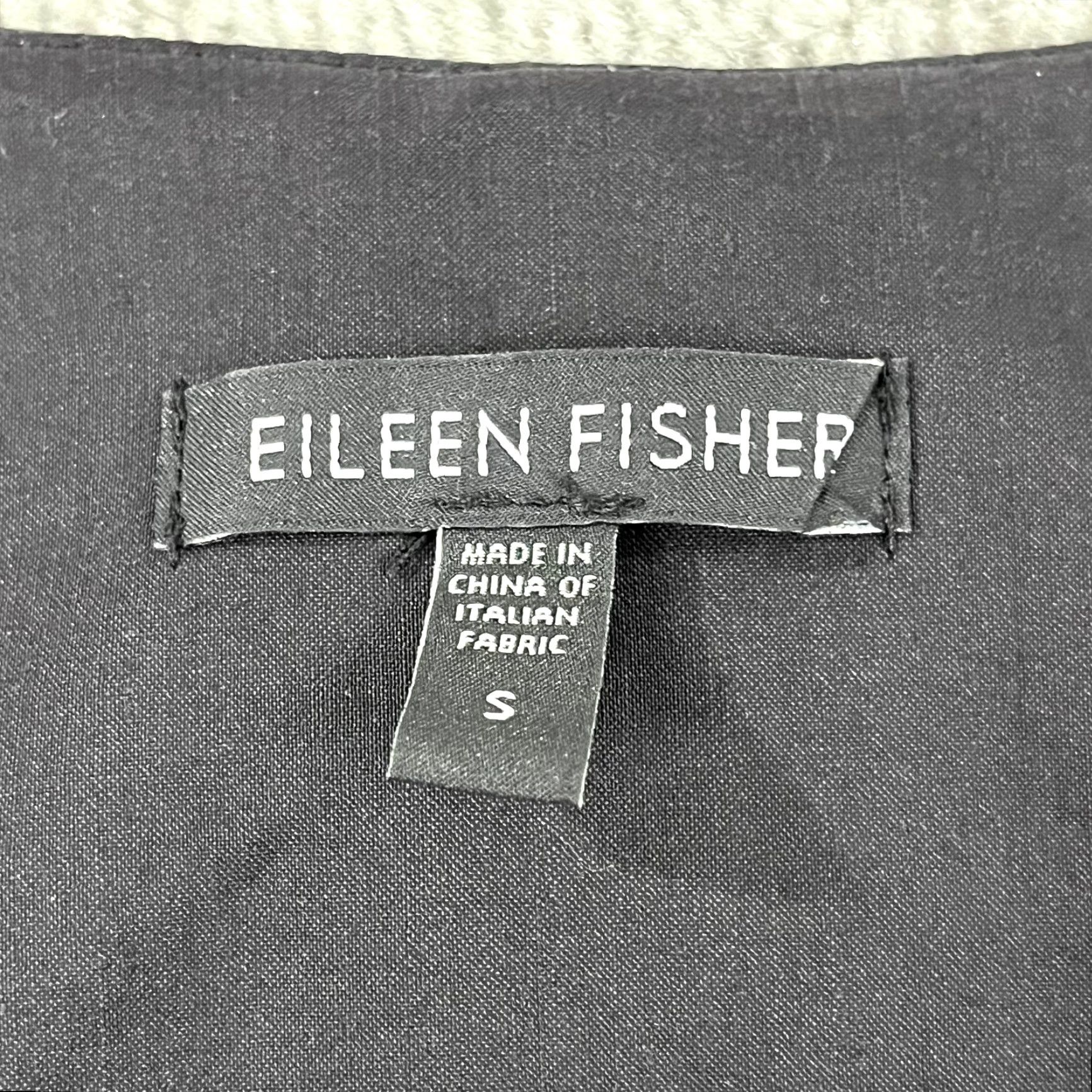 Eileen Fisher EILEEN FISHER Jacket Womens Small Black Ramie Silk Lined Full Zip 3/4 Sleeve Mid-Length Pockets Size S / US 4 / IT 40 - 2 Thumbnail