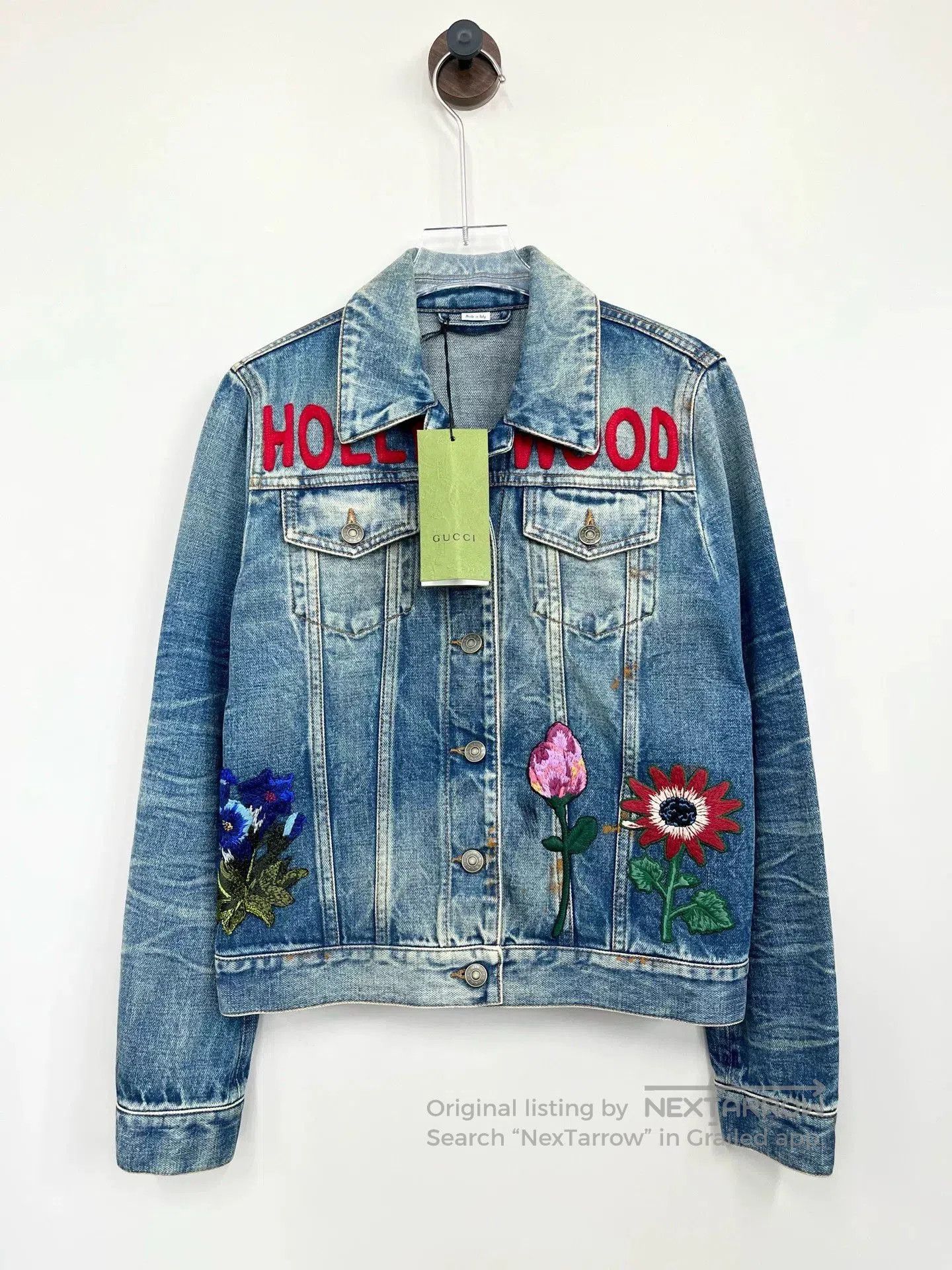 Gucci Gucci Blue Floral Embroidered Denim Jacket. Size S / US 4 / IT 40 - 1 Thumbnail