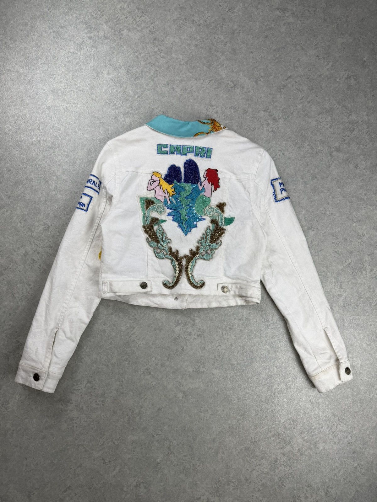 Other Antica Sartoria Capri White Denim Jacket Size XS Size XS / US 0-2 / IT 36-38 - 10 Thumbnail