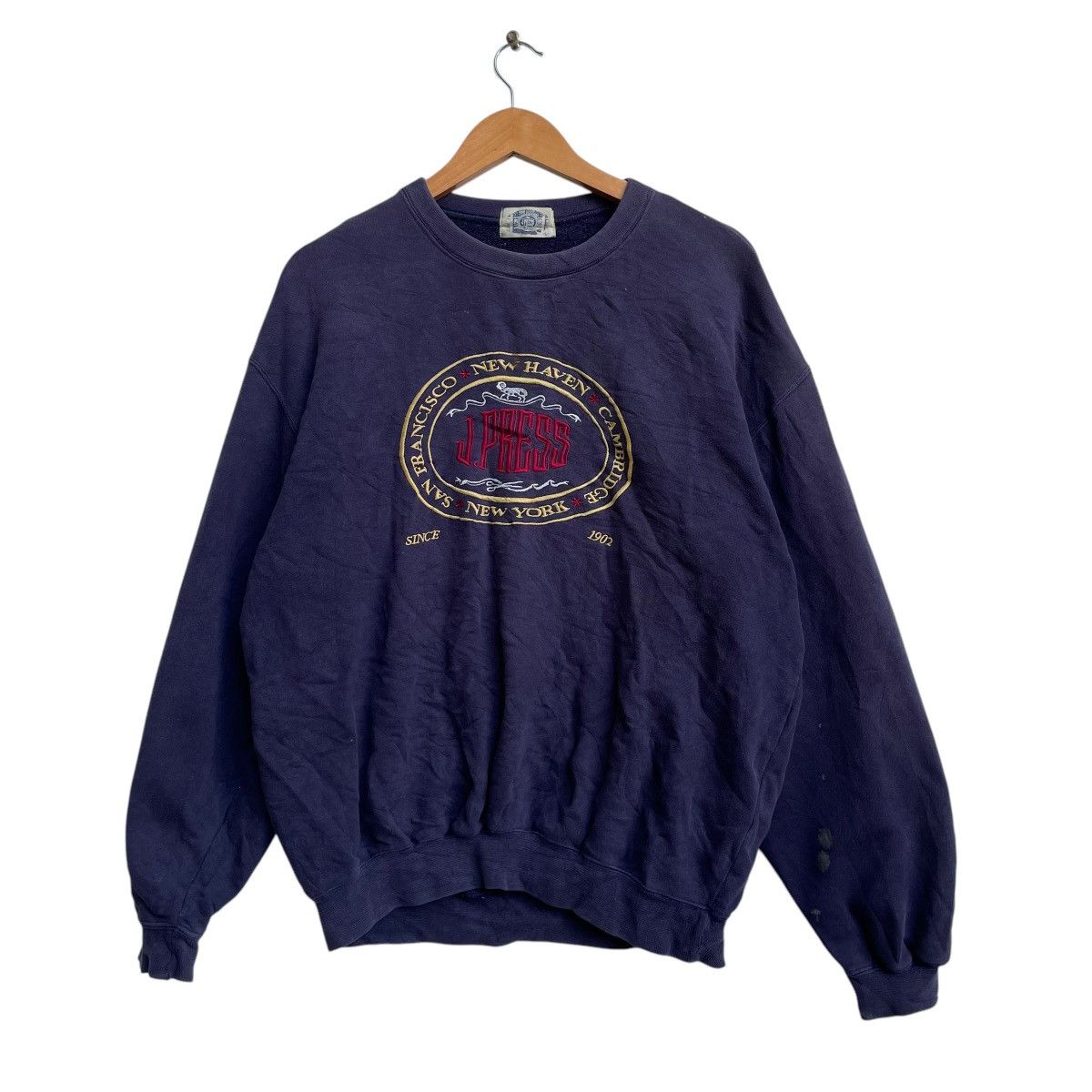 J. Press × Vintage 💥Vintage J Press Embroidered Big Logo Sweatshirt Crewneck Size US M / EU 48-50 / 2 - 1 Thumbnail