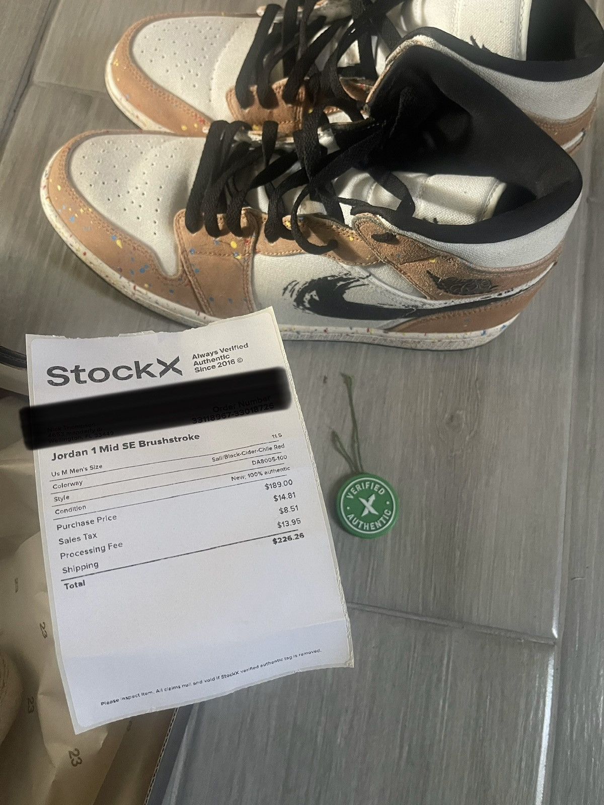 Jordan Brand 2021 Air Jordan 1 Mid Se 'Brushstroke Paint Splatter' Size US 11.5 / EU 44-45 - 6 Thumbnail