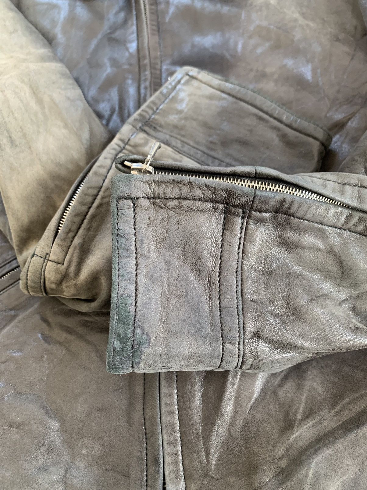 agnes b. Sun Faded Agnes B Special Leather Jacket Riri Zipper Size S / US 4 / IT 40 - 6 Thumbnail