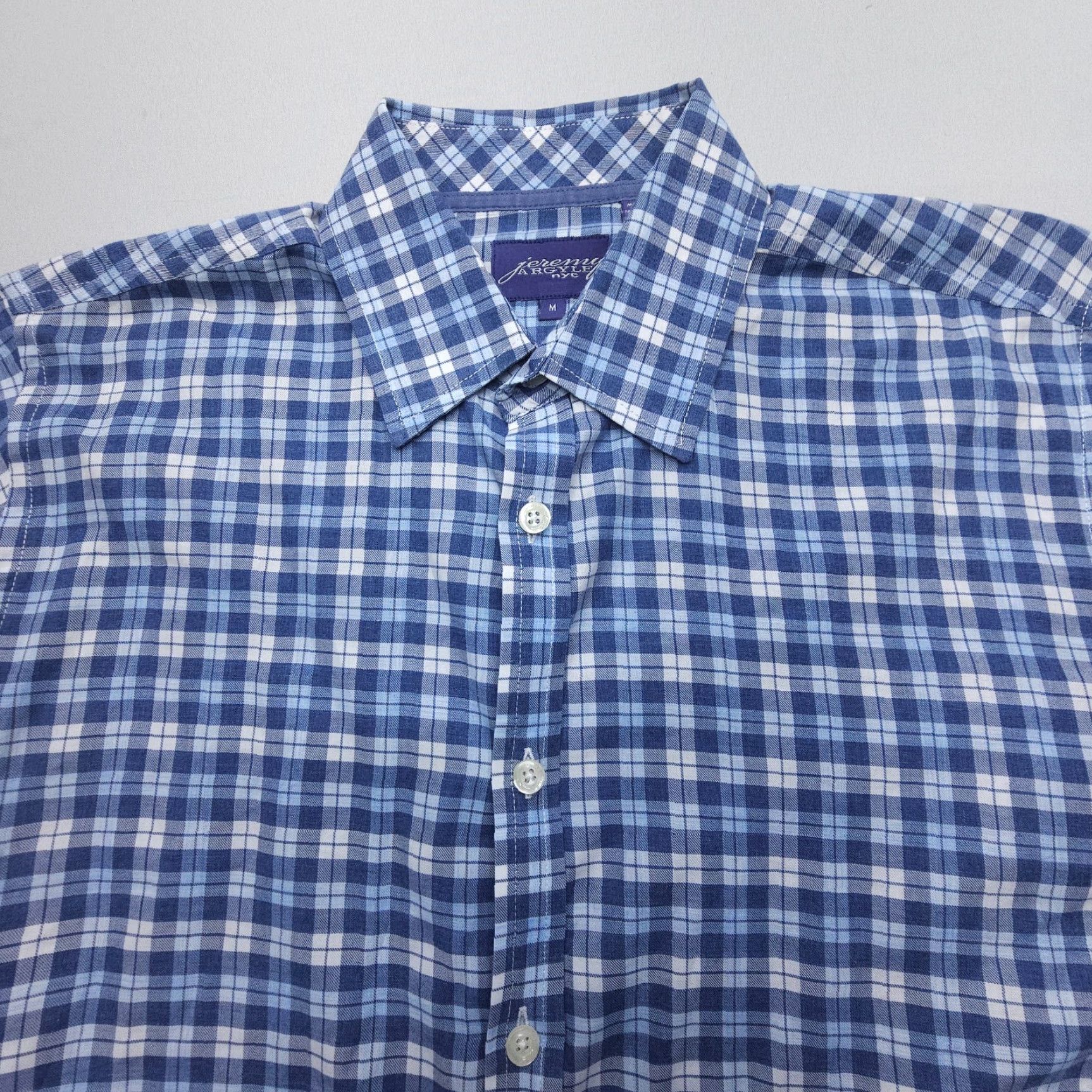 Vintage Jeremy Argyle Shirt Men’s Medium Cotton Check Long Sleeve Button-Up Collared Blue Men Size US M / EU 48-50 / 2 - 3 Thumbnail