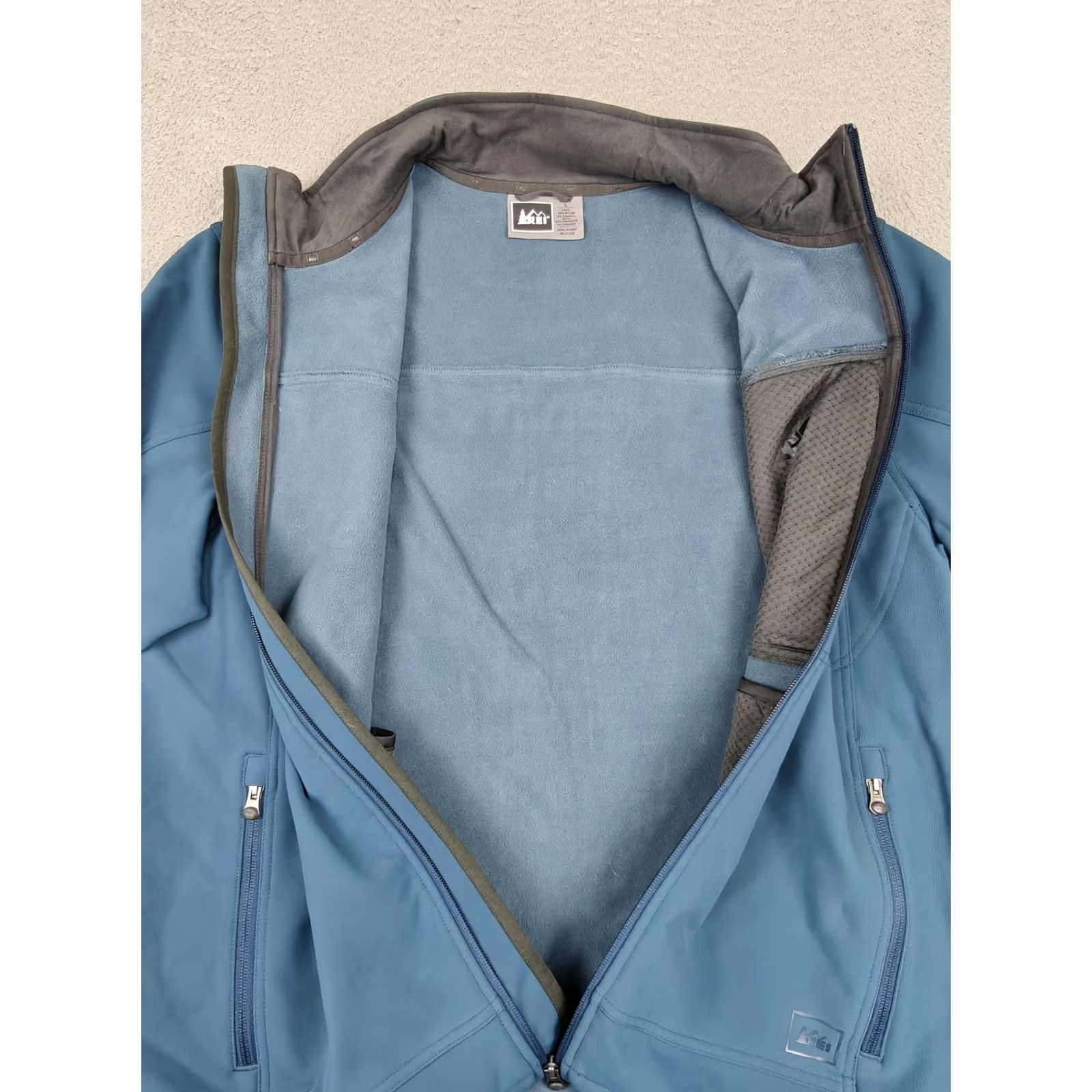 Vintage REI Jacket Mens Large Blue Soft Shell Fleece Lined Zip Pockets Outdoor Hiking Size US L / EU 52-54 / 3 - 2 Thumbnail