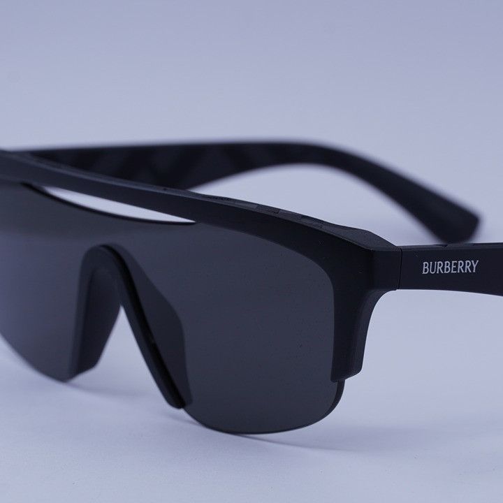 Burberry Burberry BE4460U 3464/87 Sunglasses Black Shield Frame Size ONE SIZE - 2 Thumbnail