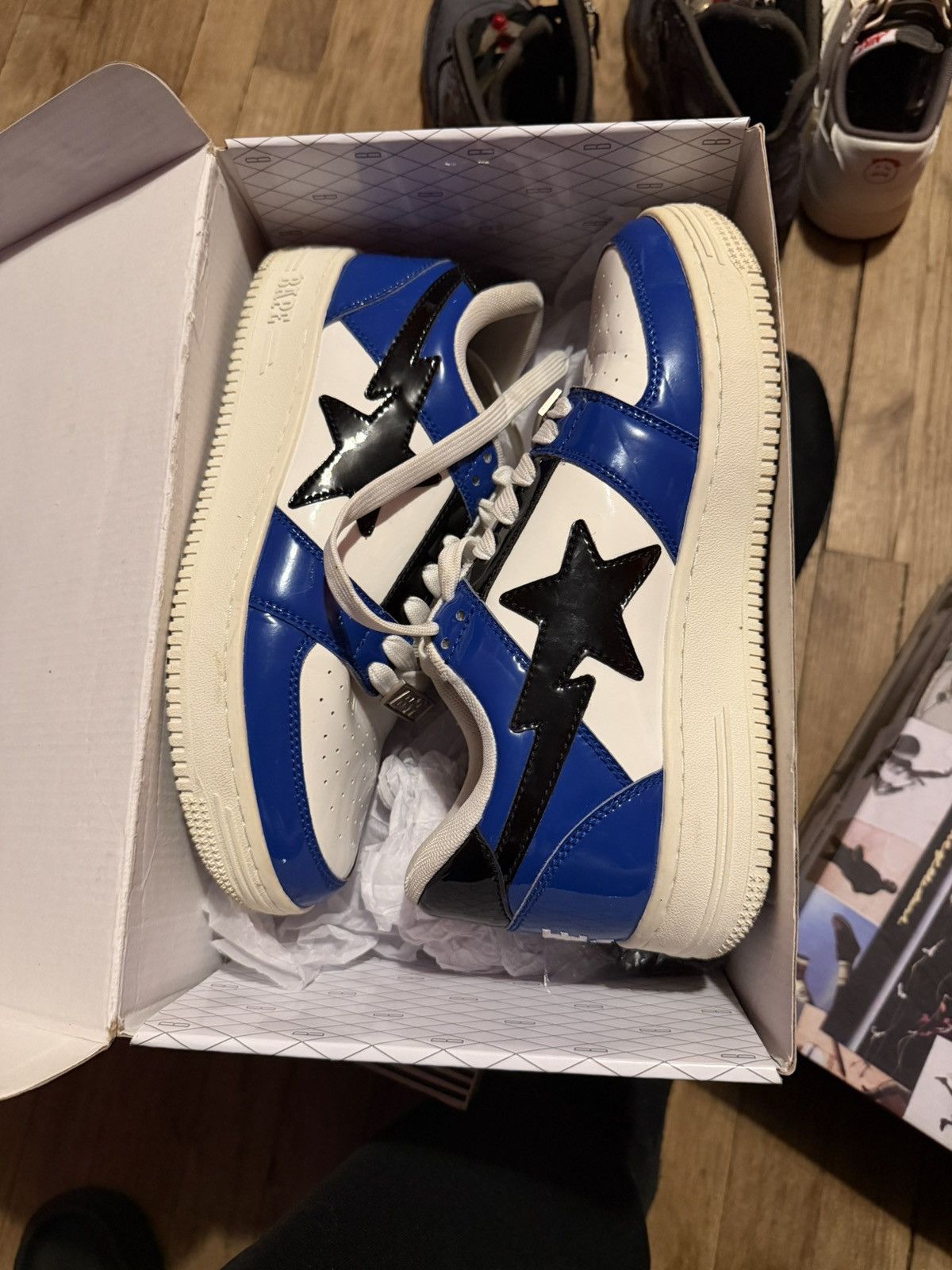 Bape BLUE WHITE AND BLUE BAPESTAS Size US 8 / EU 41 - 3 Thumbnail