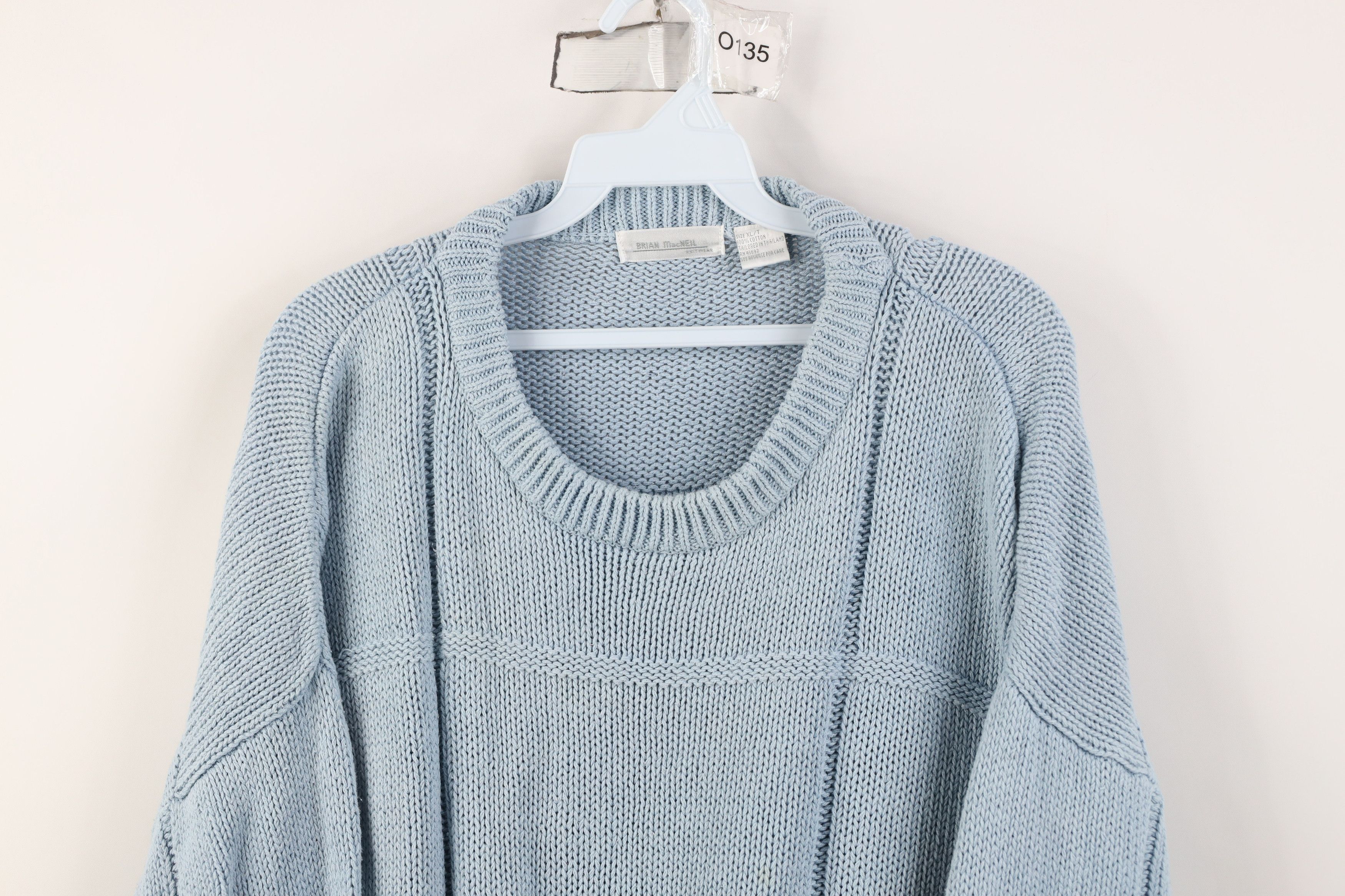 Vintage Vintage 90s Streetwear Ribbed Knit Sweater Carolina Blue Size US XL / EU 56 / 4 - 2 Thumbnail