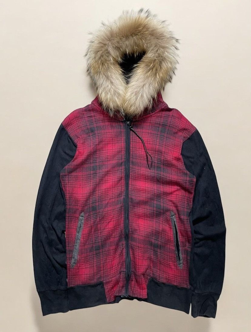 Japanese Brand Checked LGB If Six Was Nine Style Faux Fur Zip Hoodie Jacket Size L / US 10 / IT 46 - 1 Thumbnail