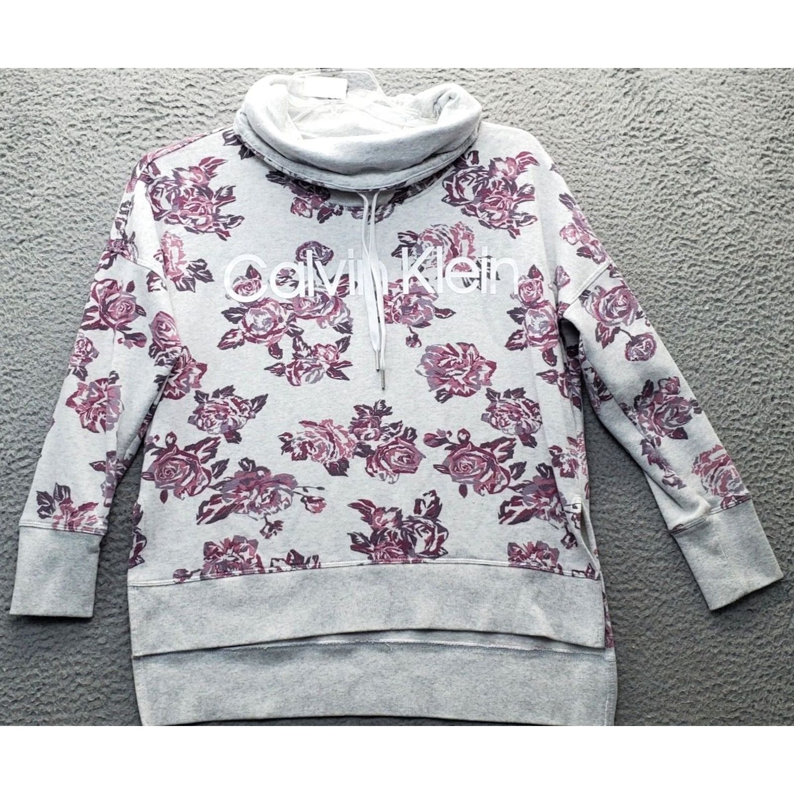 Calvin Klein Calvin Klein Sweatshirt Womens Size S Multicolor Flower Print Spell Out High Low Slit Shirt Size S / US 4 / IT 40 - 2 Thumbnail