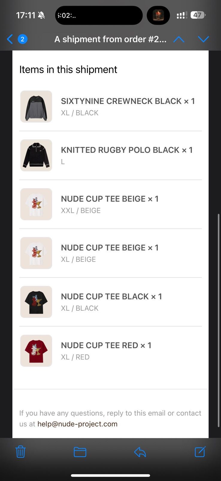 Nude NUDE CUP TEE BLACK Size US XL / EU 56 / 4 - 7 Thumbnail