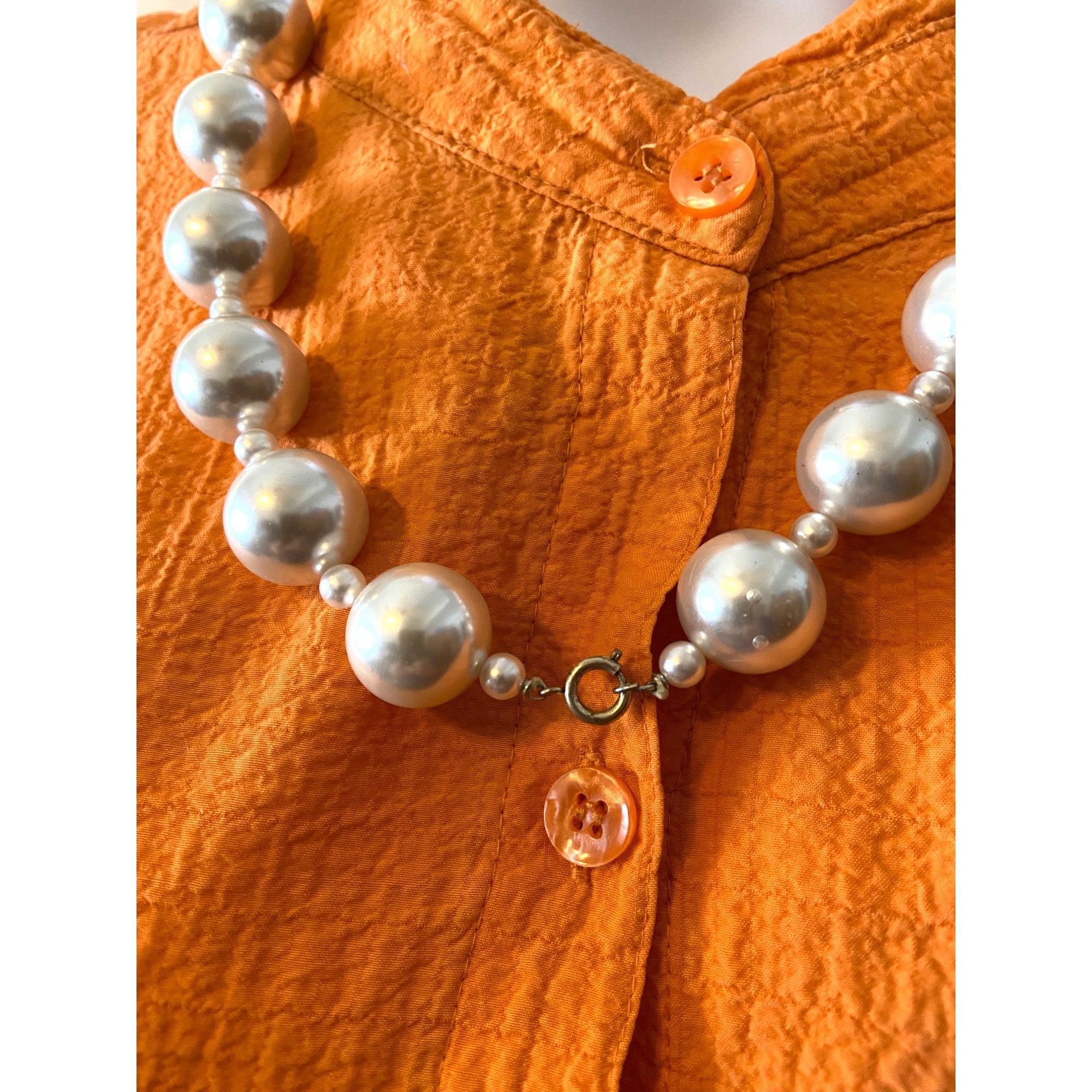 Other Vintage Faux Pearl Necklace W/Large Beads & Small Spacer Bea Size ONE SIZE - 9 Thumbnail