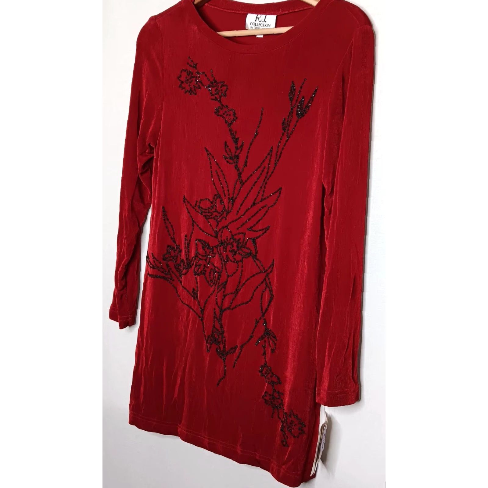 Vintage VINTAGE R.J. Collection Chelsea Rousso Women's Outfit Set Size 8 Red Beaded 2-Piece Pants and Top Fall Winter Reg Size M / US 6-8 / IT 42-44 - 2 Thumbnail