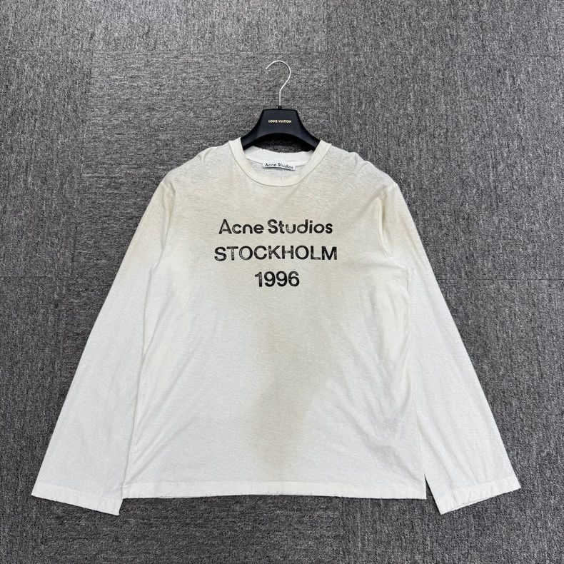 Acne Studios Acne Studios A white lettered distressed top Size US XS / EU 42 / 0 - 1 Thumbnail