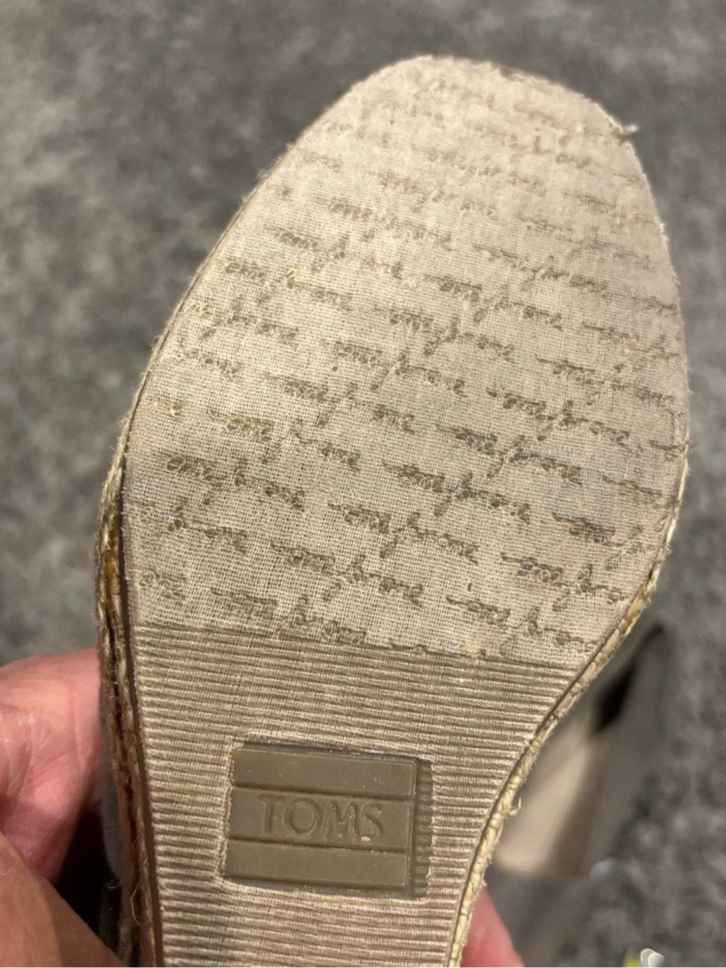 Toms Toms Taupe Canvas Espadrille Wedge Peep-Toe Size US 9 / IT 39 - 5 Thumbnail
