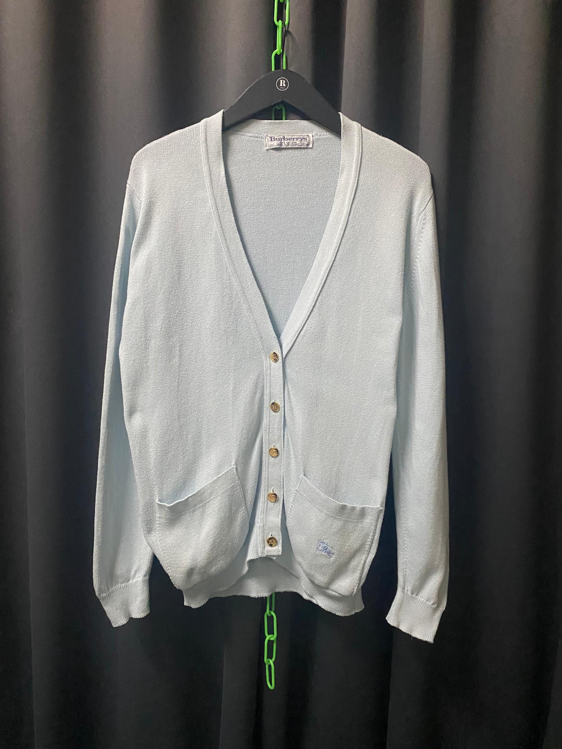 Burberry × Designer Burberry Designer Cardigan in Light Blue Size S / US 4 / IT 40 - 2 Thumbnail