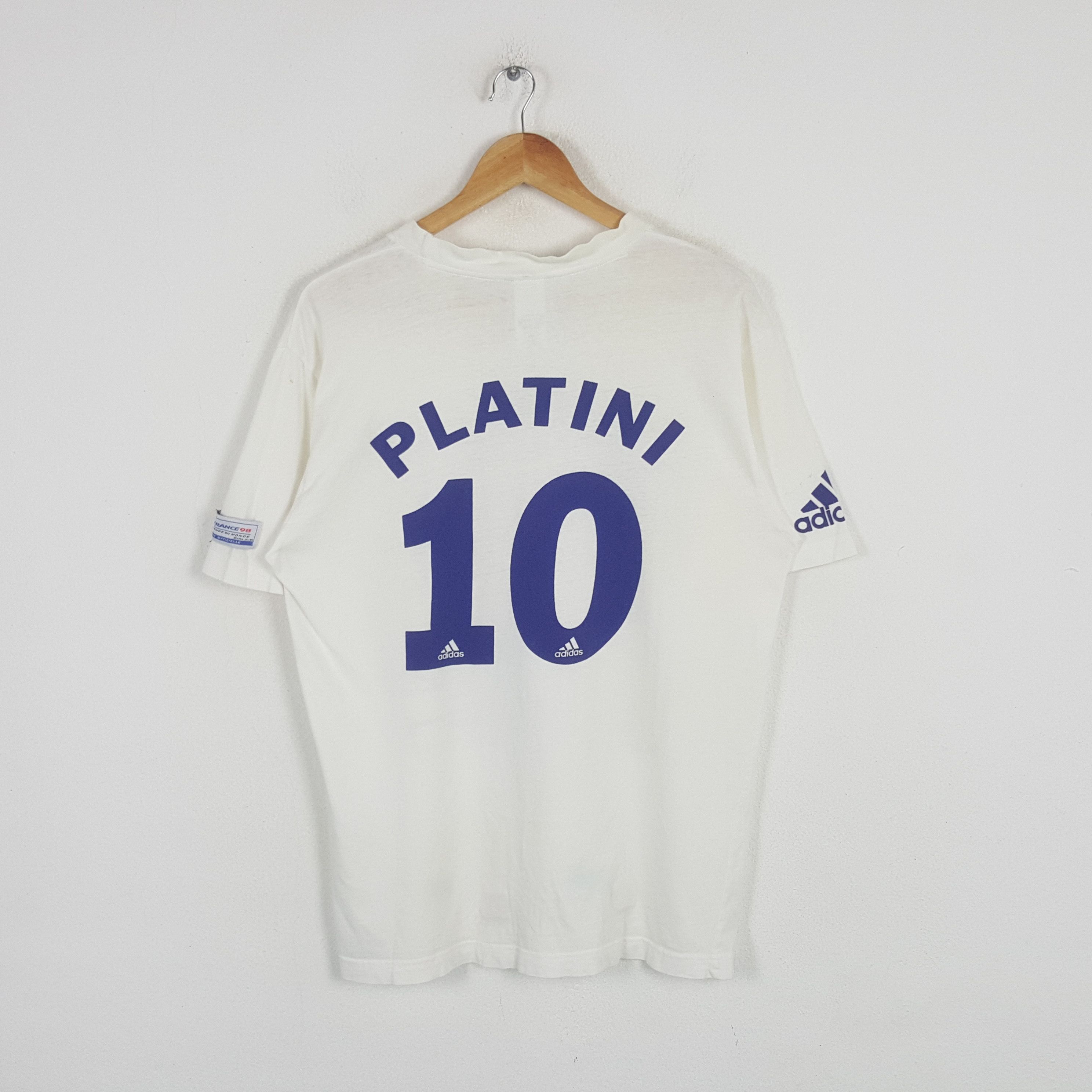 Adidas Vintage Adidas France98 Michel Platini Soccer Tshirt C294N19 Size US M / EU 48-50 / 2 - 3 Thumbnail