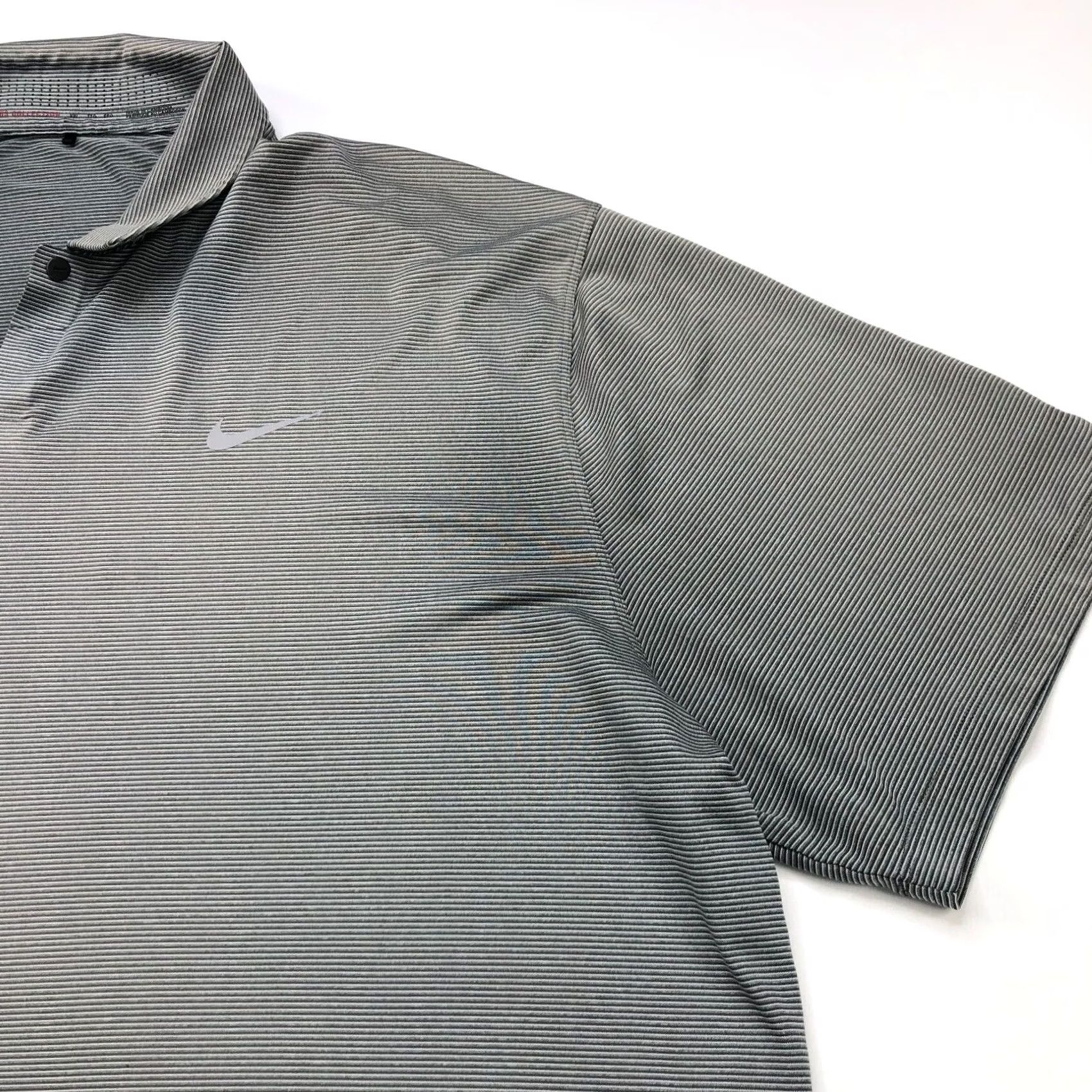 Nike Nike Tiger Woods Dri Fit Golf Button Polo Shirt Striped XXL Gray Size US XXL / EU 58 / 5 - 2 Thumbnail