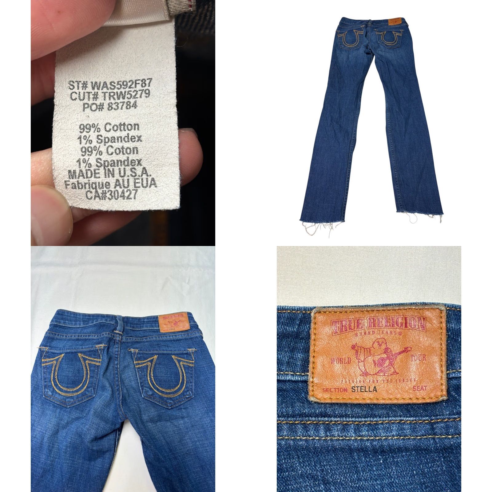 True Religion VINTAGE True Religion Stella Skinny Jeans Womens 26X29 Blue Medium Wash USA Embroidered Pockets Stretch Y2K Women 26 29in Size 26" / US 2 / IT 38 - 8 Thumbnail