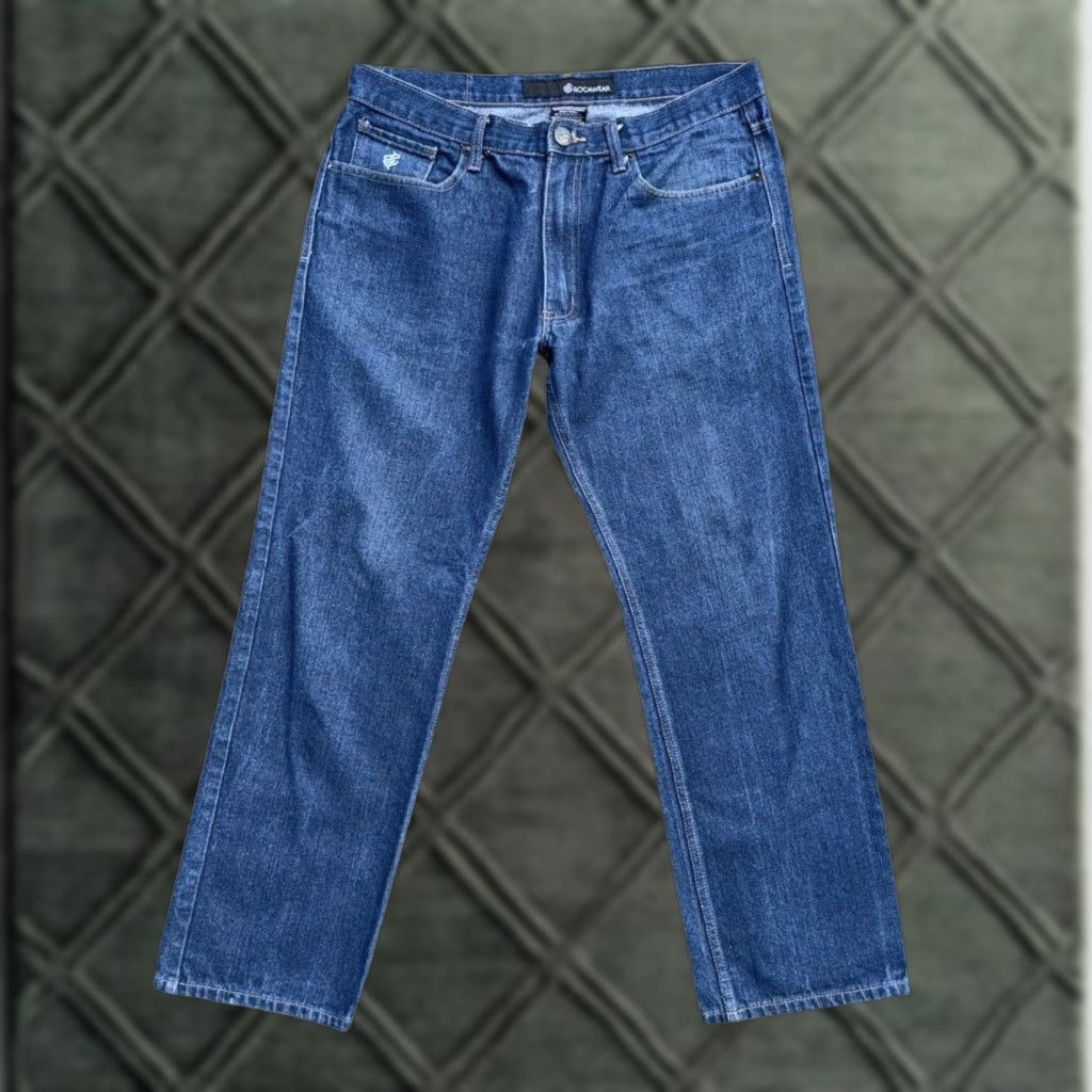 Rocawear VINTAGE Rocawear Jeans Blue Embroidered Pockets Classic Fit Size 34x32 RARE Mens Straight 34 32 Size US 34 / EU 50 - 1 Thumbnail