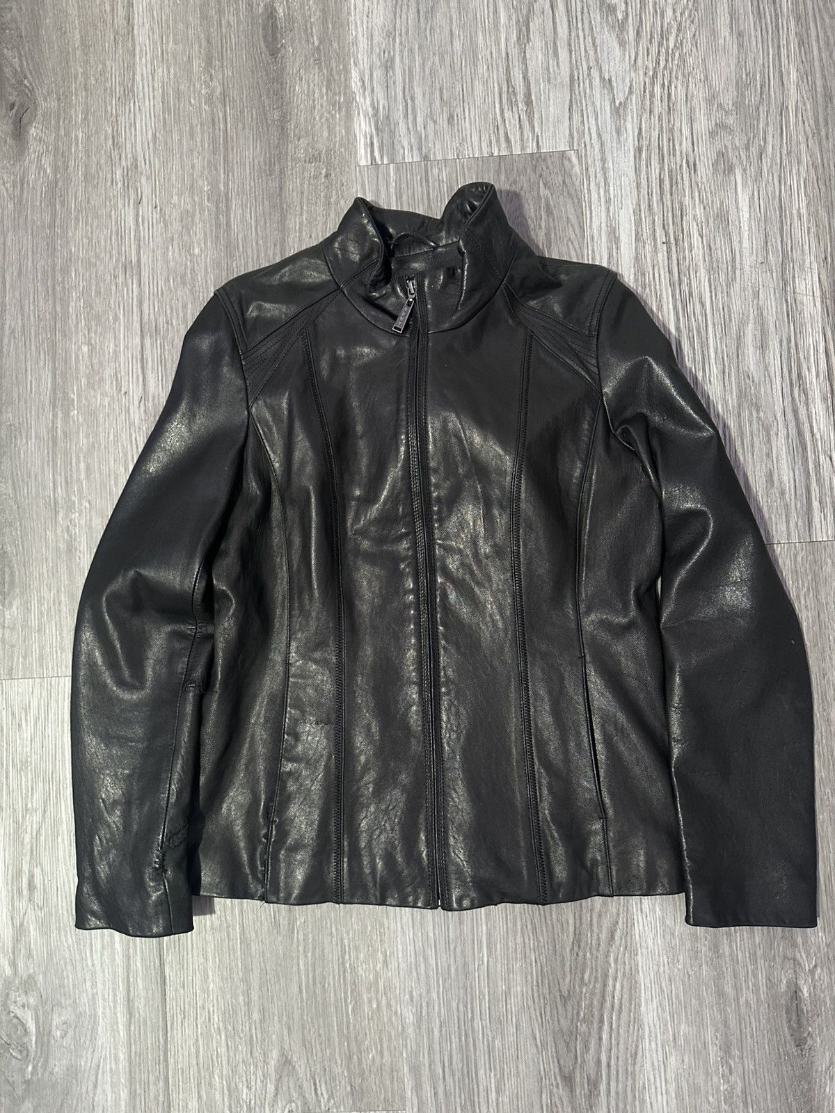 Vintage one of one shark lamb leather jacket Size US M / EU 48-50 / 2 - 1 Thumbnail