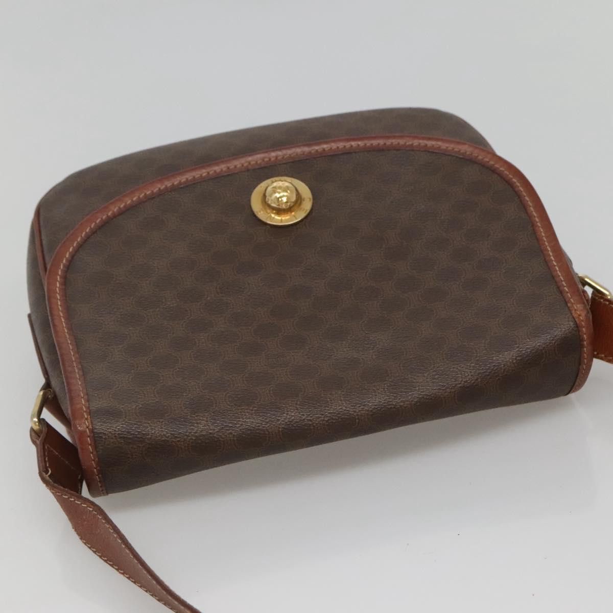 Celine CELINE Macadam Canvas Shoulder Bag Pvc Leather Brown Gold Size ONE SIZE - 6 Thumbnail