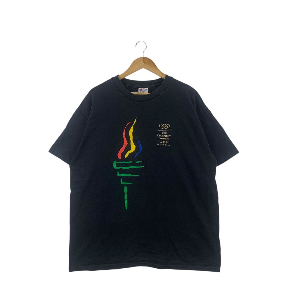 Vintage Vintage 90’ XEROX OLYMPIC SPONSOR Tech Tee Shirt Top Size US XL / EU 56 / 4 - 1 Thumbnail