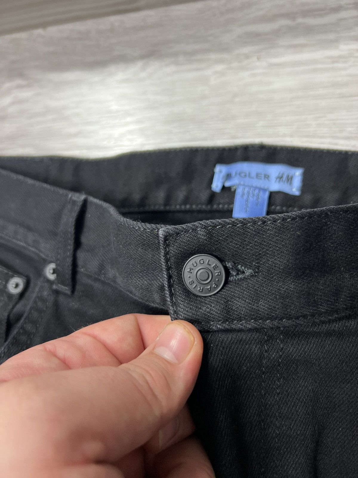 Mugler Thierry Mugler x H&M Spiral Panel Jeans Black Denim Pants HM Size US 36 / EU 52 - 8 Thumbnail