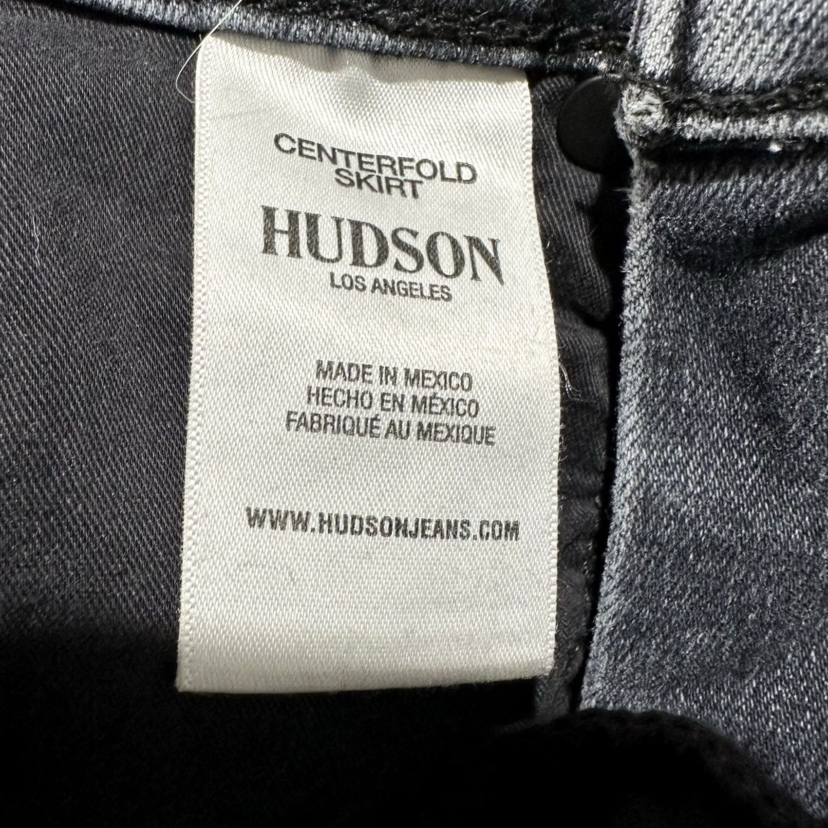 Hudson Hudson Centerfold Skirt Womens 2XS Gray Denim Stretch Side Slit Pockets Short 90s Bohemian Gothic Retro Size 24" / US 00 / IT 34 - 4 Thumbnail