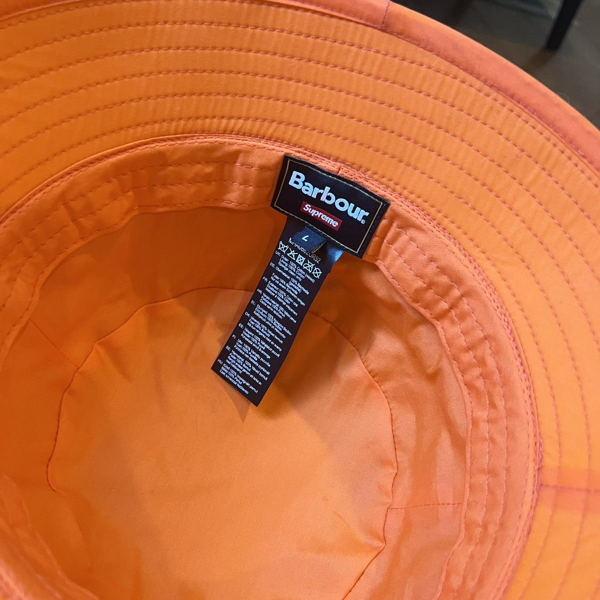 Supreme Supreme SS20 Barbour Waxed Cotton Orange Crusher Bucket Hat Size ONE SIZE - 5 Thumbnail