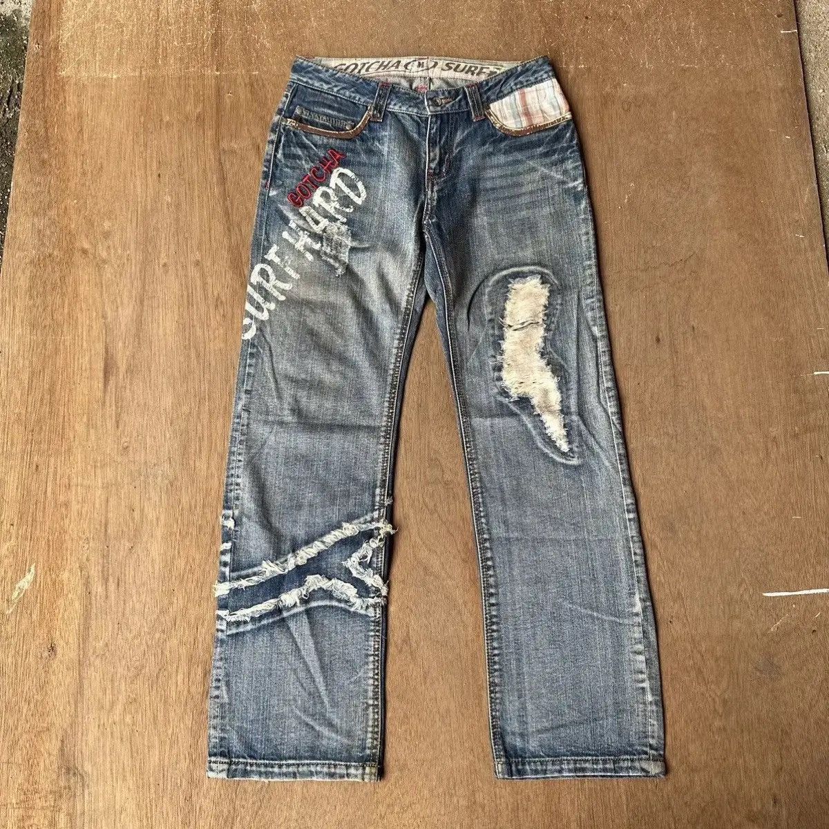 Gotcha STEALS💥VINTAGE GOTCHA SURF JEAN RIPPED VERY RARE DENIM PANT Size US 30 / EU 46 - 1 Thumbnail