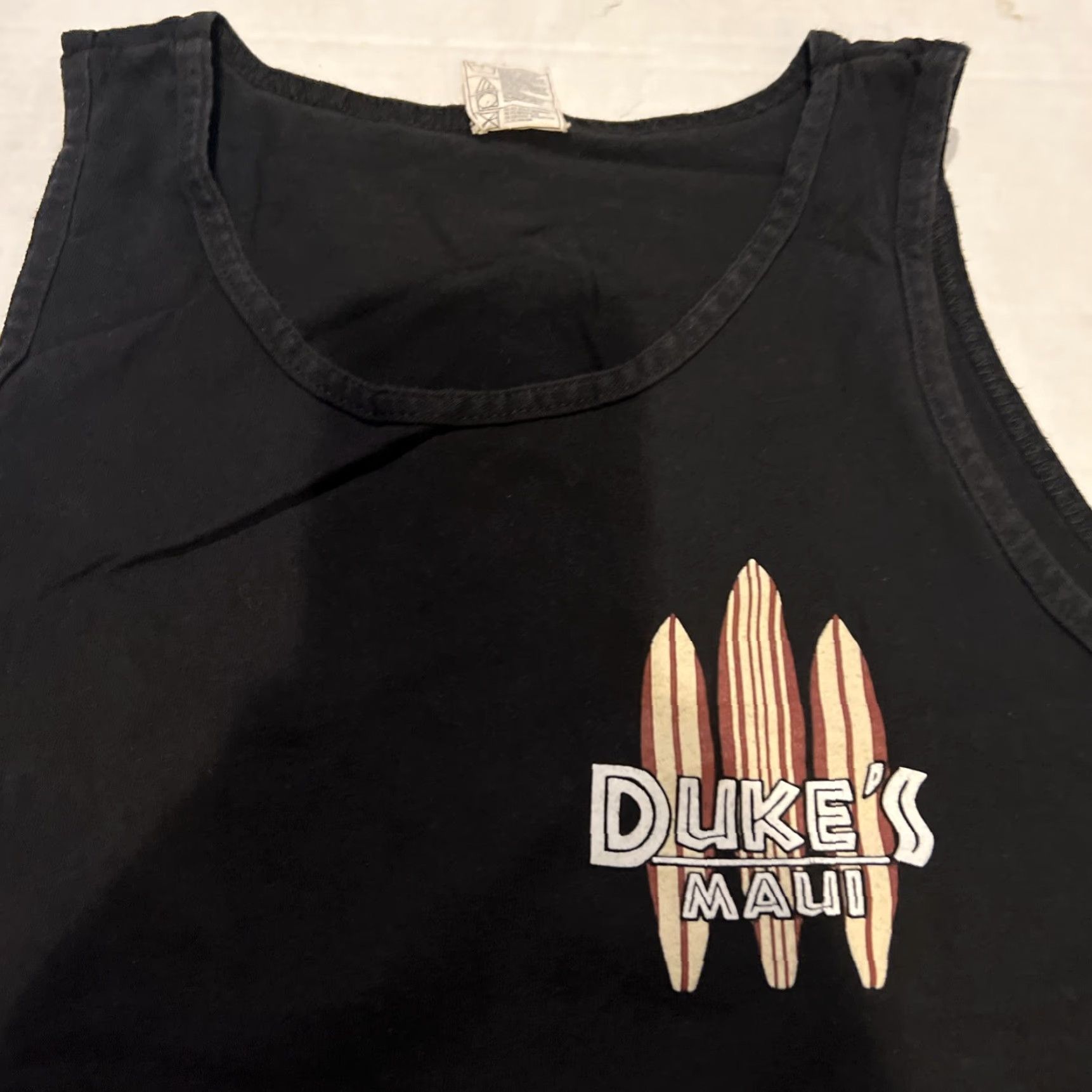 Vintage VINTAGE Duke Kahanamoku Dukes Maui Surfer Restaurant Tan Top Shirt XL Black Size US XL / EU 56 / 4 - 3 Thumbnail