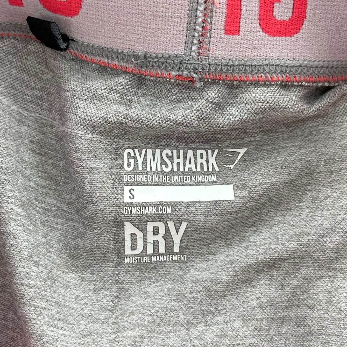 Gymshark Gymshark Dry Women's Small Gray Pink Leggings Gym Athletic Activewear Yoga Ladies S Compression Tapered Leg Pattern Solid Nylon Polyester Elastane Size 28" / US 6 / IT 42 - 4 Thumbnail