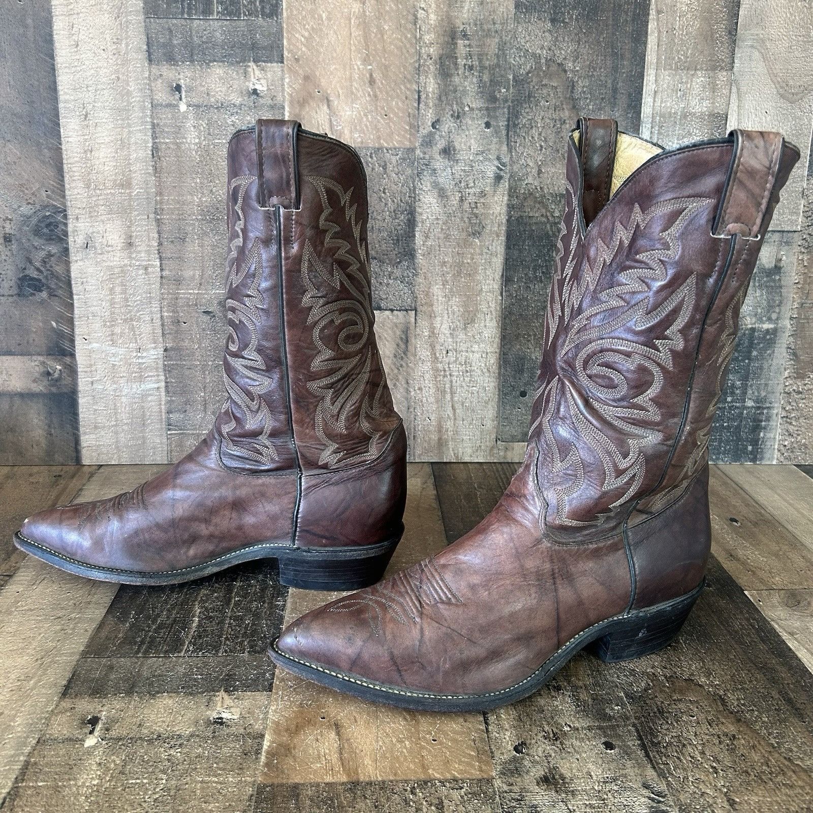 Justin Boots Justin Vintage Pointed Toe Cowboy Boots Mens 11.5 EEE Size US 11.5 / EU 44-45 - 3 Thumbnail
