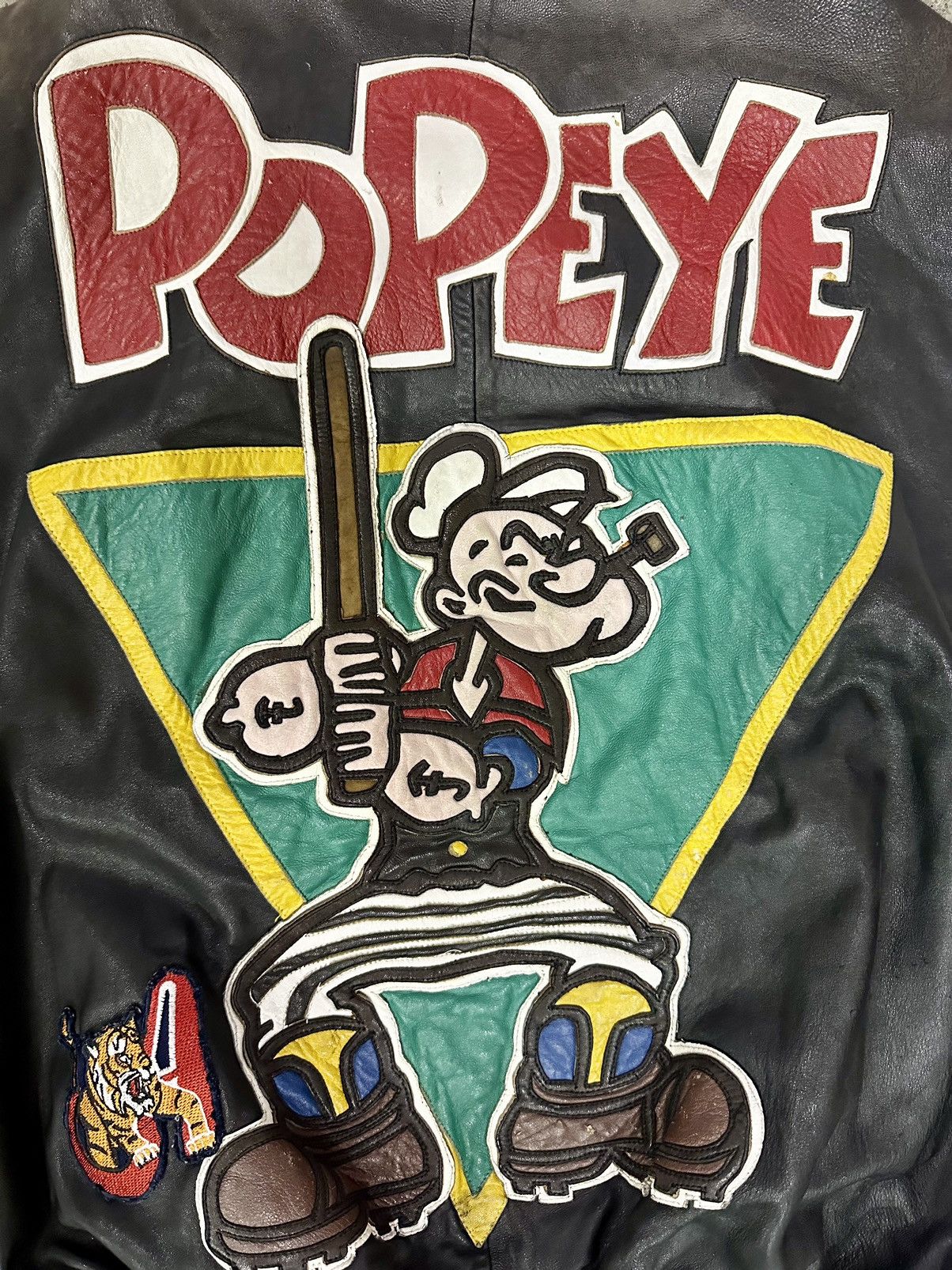 90s vintage レザージャケット POPEYE スタジャン ブルゾン