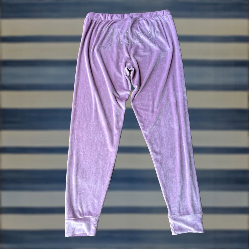 Juicy Couture VINTAGE Juicy Couture Pink Velour Sweatpants Joggers Women Medium Rhinestones Logo Pants Size 32" / US 10 / IT 46 - 1 Thumbnail