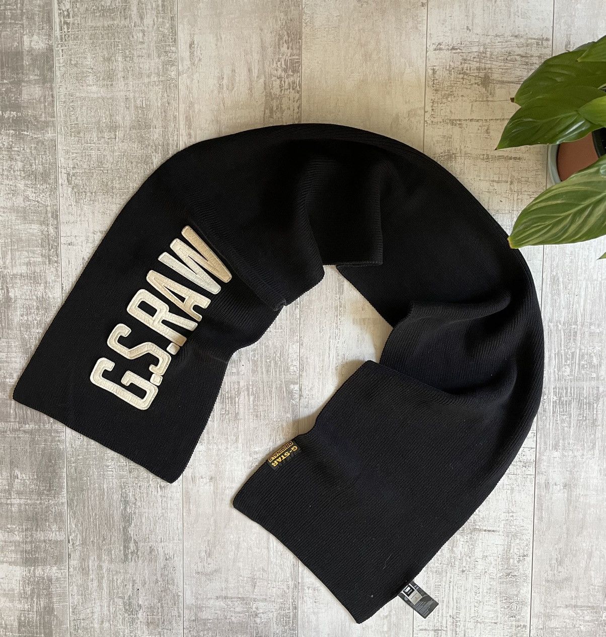 G-Star × Japanese Brand G.S.Raw Ewing Oversized Double Cotton Scarf Knit Size ONE SIZE - 2 Thumbnail