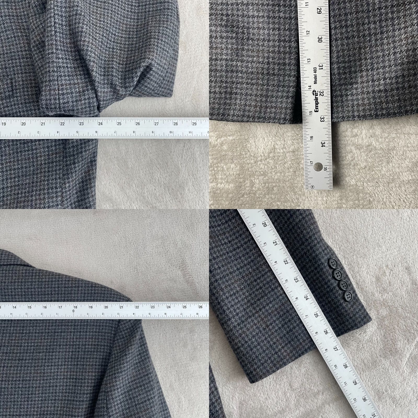 Brooks Brothers VINTAGE Brooks Brothers Blazer Sports Coat Men 48L Grey LambsWool Houndstooth Tweed Notch Two-Button Size 48R - 8 Thumbnail