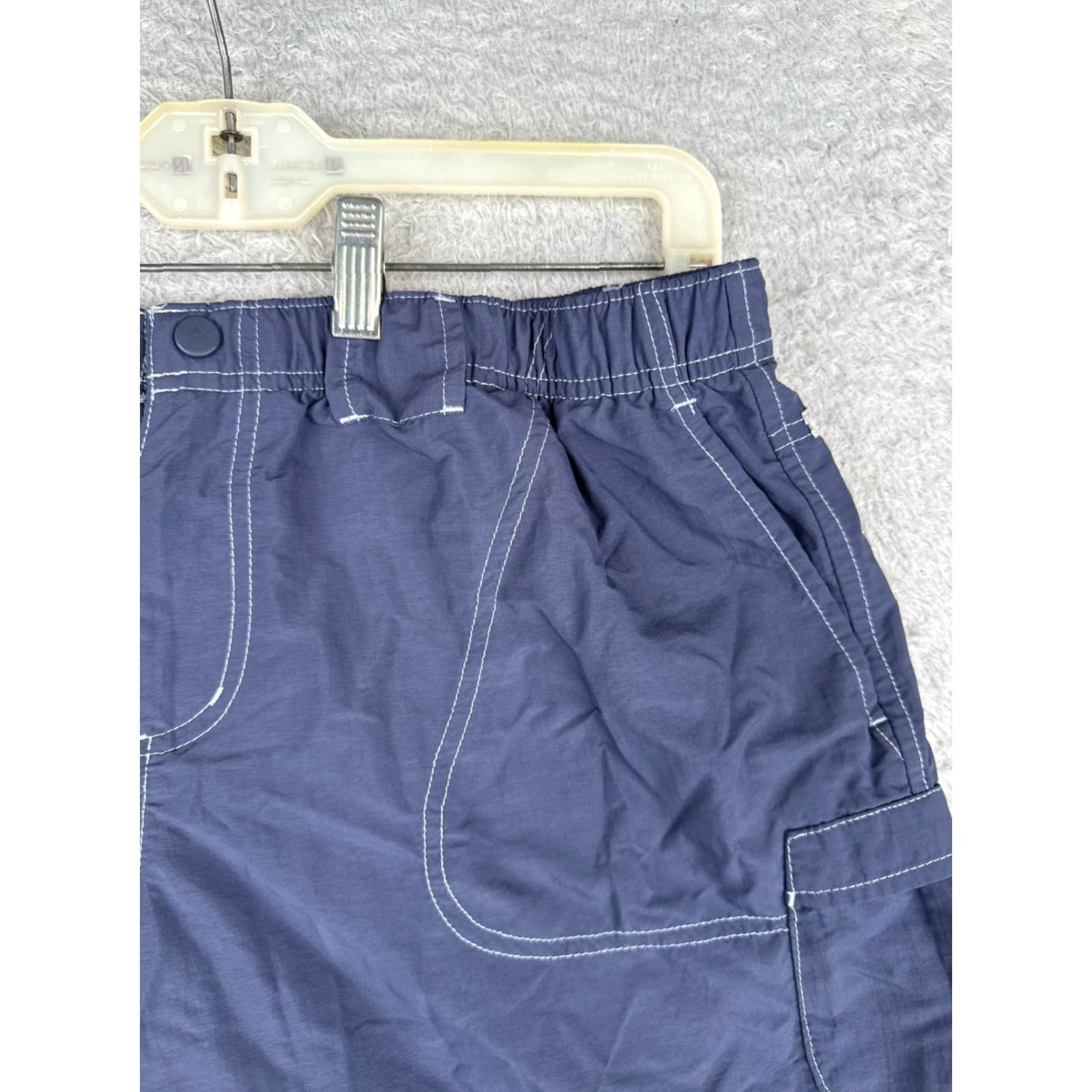 Vintage VINTAGE Columbia Women's Cargo Shorts Large Blue Sandy River Nylon Elastic Waist 34x6, Activewear Casual Travel Workout Size 36" / US 14 / IT 50 - 5 Thumbnail
