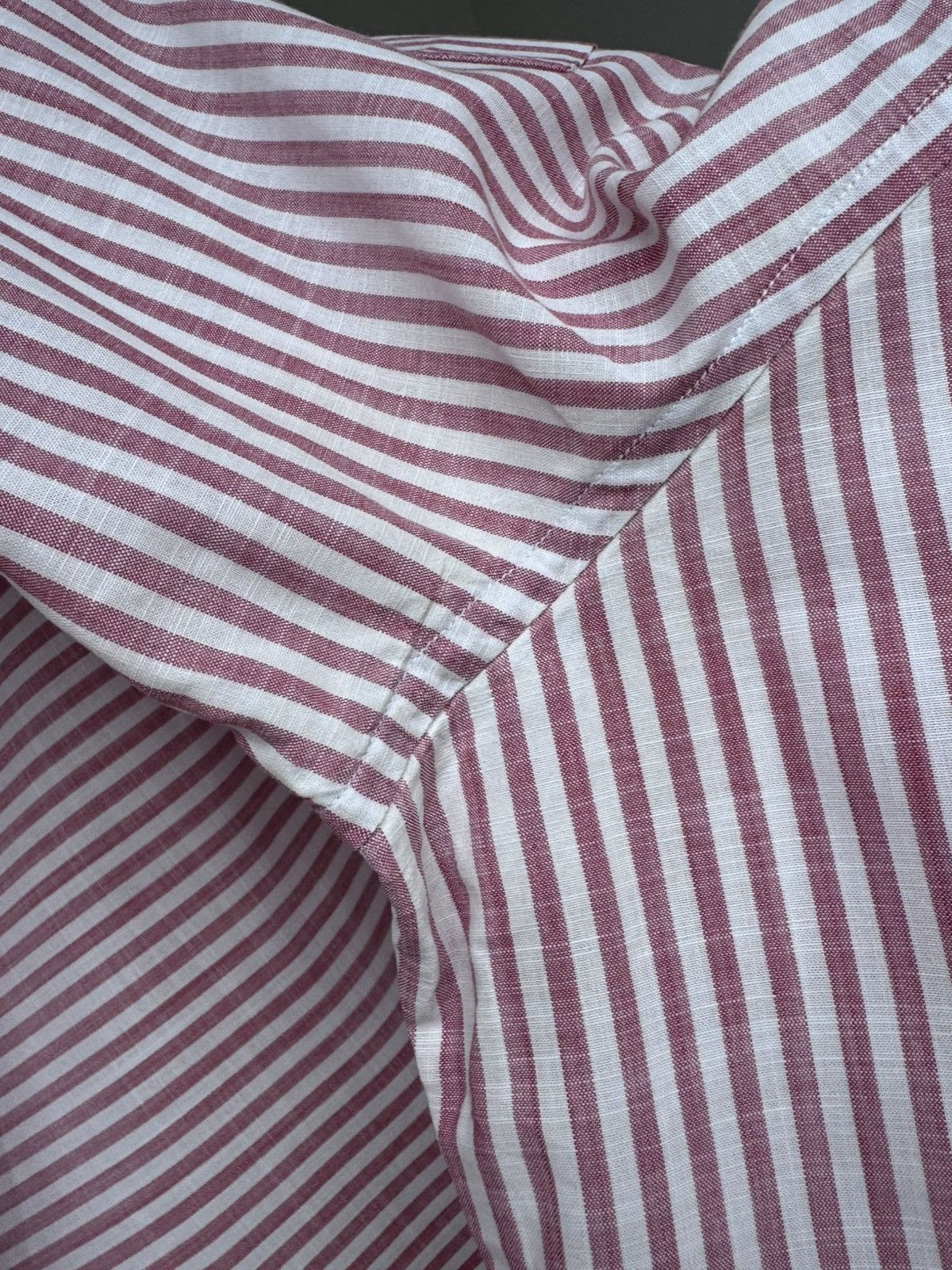 Loro Piana Loro Piana Striped Cotton Button Up Shirt Long Sleeve Pink Size US XXL / EU 58 / 5 - 10 Thumbnail