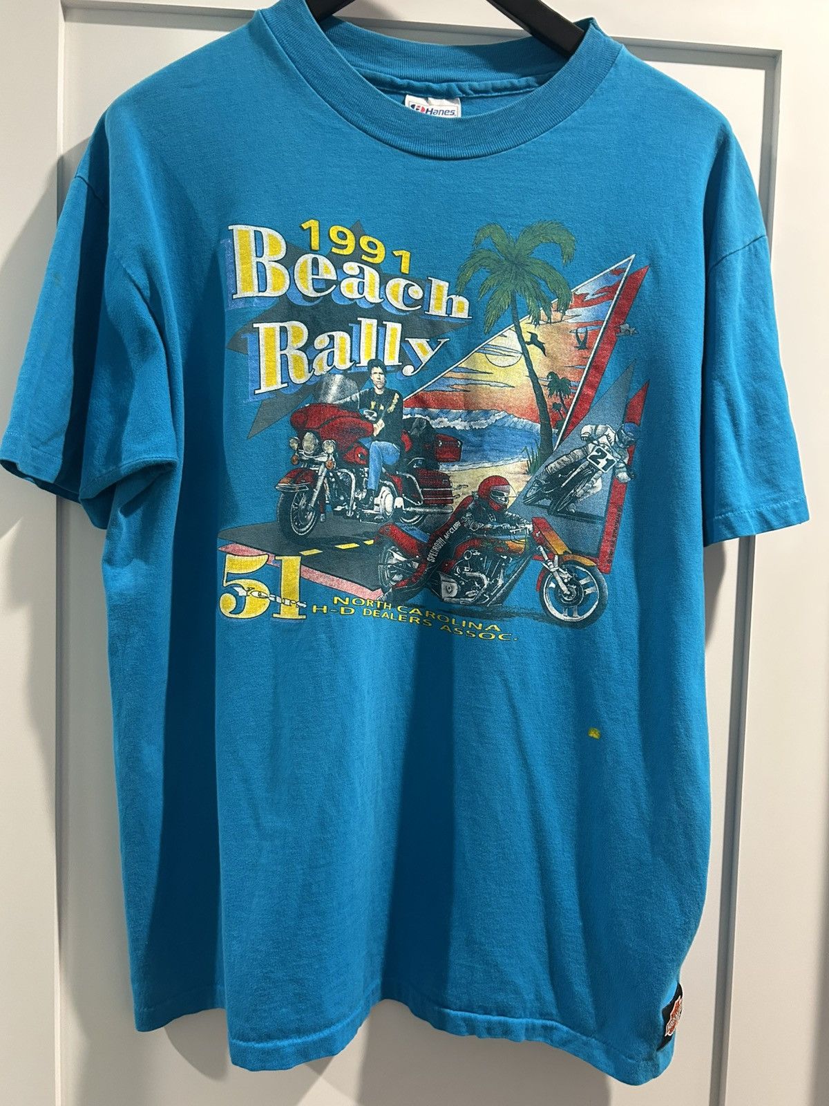 Harley Davidson 1991 Harley Davidson ‘Beach Rally’ Single Stitch Made in USA Size US L / EU 52-54 / 3 - 1 Thumbnail