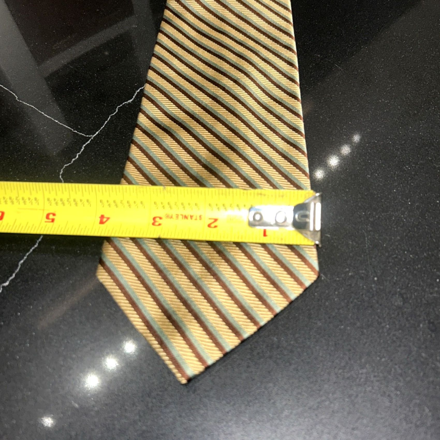 Brooks Brothers VINTAGE Brooks Brothers Makers Tie Skinny Brown Silk Repp Stripe England Woven Adjustable Short Mens Size ONE SIZE - 5 Thumbnail