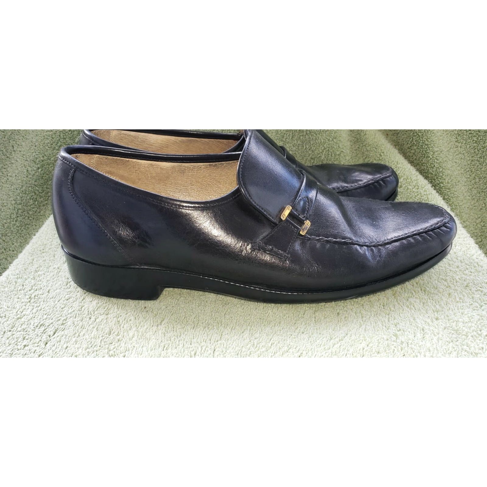 Florsheim Florsheim Comfortech Loafers Size 9.5D Black Gold Buckle Mod. 342661 Men Dress Leather Casual Shoes Size US 10 / EU 43 - 5 Thumbnail