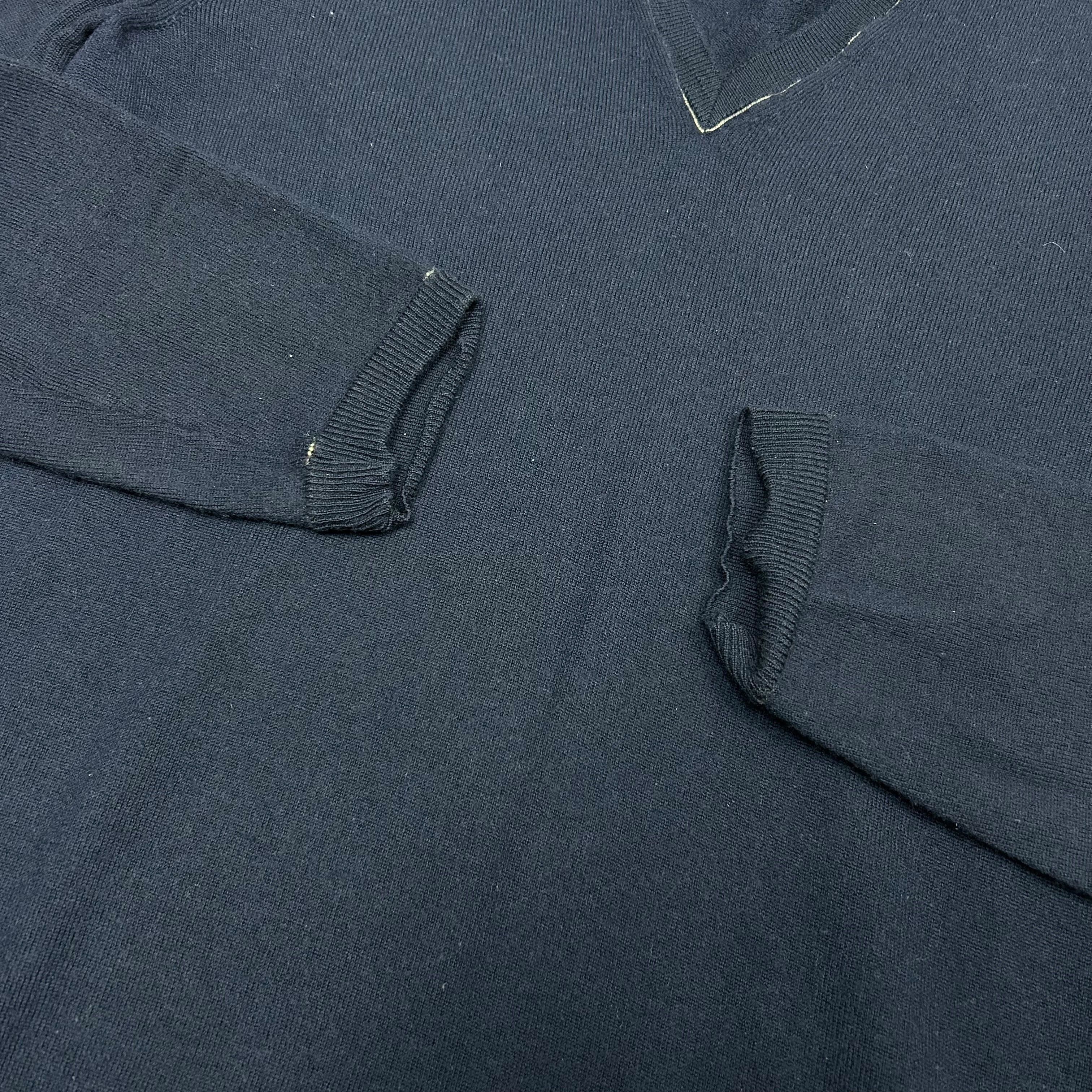 Gucci Gucci Pure Wool V-Neck Navy Blue Pullover Sweater XL Size US XL / EU 56 / 4 - 4 Thumbnail