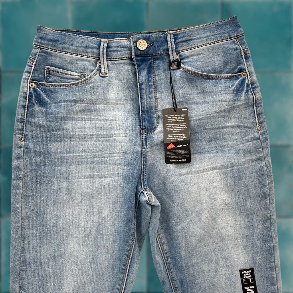 Vintage Mudd Jeans Women's Juniors 9 Blue Stretch Denim High Rise Skinny Ankle Jeggings Y2K City College Preppy Size 30" / US 8 / IT 44 - 1 Thumbnail
