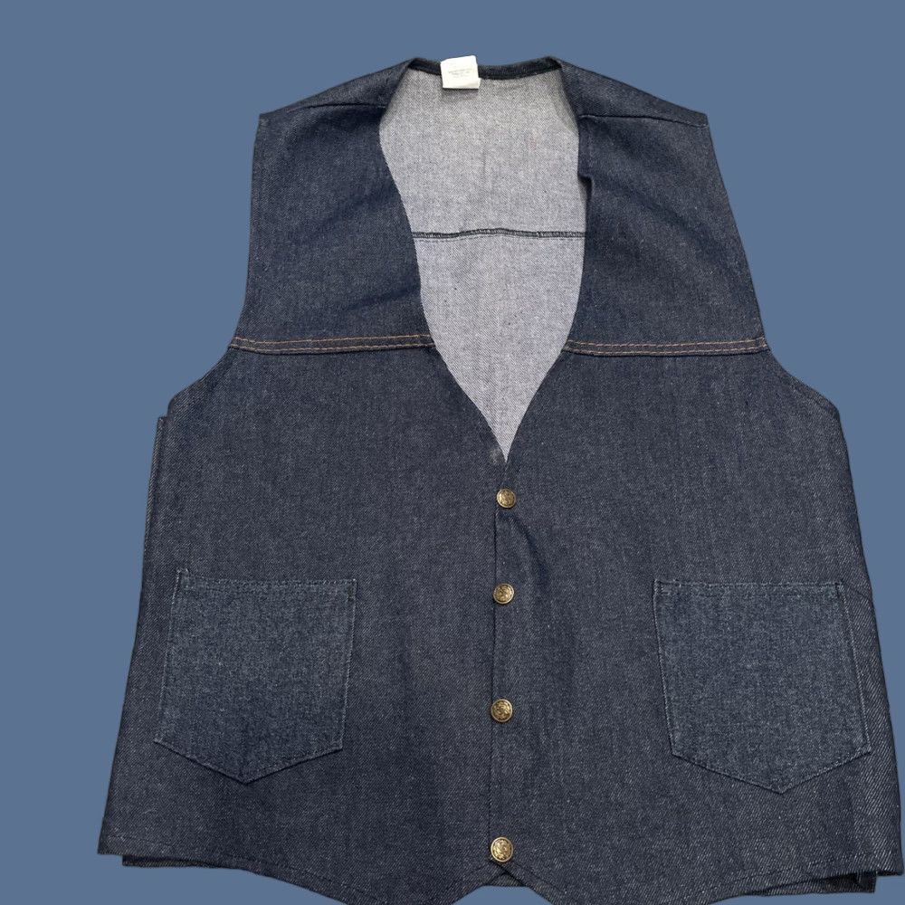 Denime VINTAGE Women’s Denim Vest Large Made In USA Blue 90s Western Womens Size L / US 10 / IT 46 - 1 Thumbnail